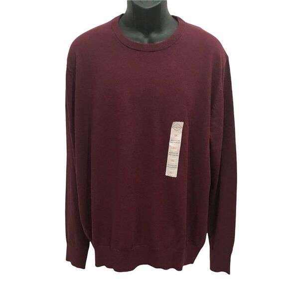 St. John’s Bay Super Soft Men’s Crew Neck Sweater Burgandy Sz XL NEW NWT - Picture 1 of 6